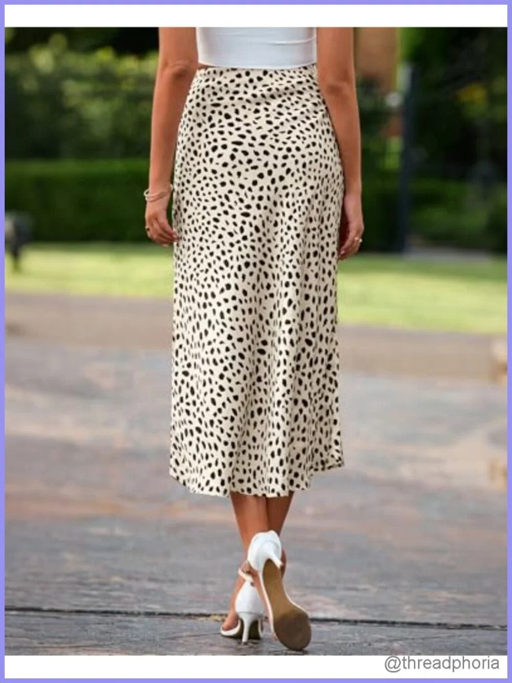 High Waisted A-Line Midi Satin Leopard Print Cocktail Wedding Skirt